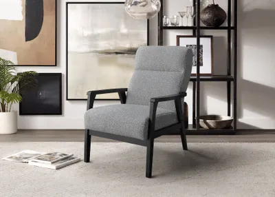 Obrázok produktu pre ALBERTO retro čalúnené kreslo, šedá/wenge