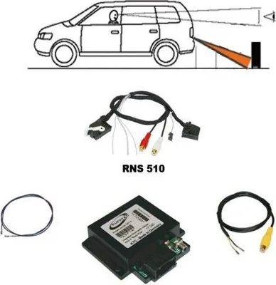 Obrázek produktu pro Pro VW RNS 315 510 Originální rozhraní couvací kamery Kufatec + kabelový svazek kamery