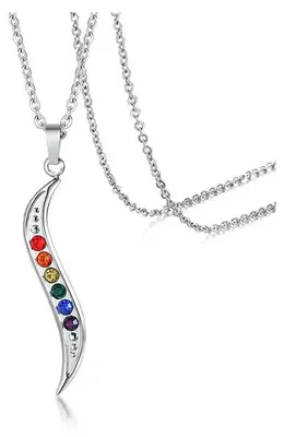 Produktbild von LGBT Kette: Regenbogen Anhänger Kette