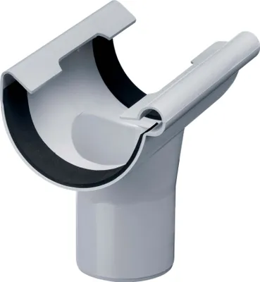 Produktbild von INEFA Ablaufstutzen halbrund, PVC NW180/DN125 Grau Einhangstutzen Dachrinnenzubehör, einfache Steckmontage,  Germany