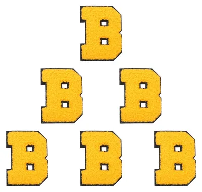 Buchstaben-Patches zum Aufbügeln, 6 Stück, Buchstabe B, Gelb