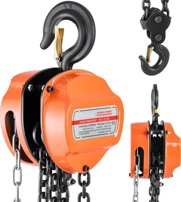 Image de SucceBuy Palan à chaîne avec capacité de charge de 3 tonnes, palan manuel à chaîne, hauteur de levage de 3 m, palan avec chaîne G80, palan robuste, équipement de levage manuel, palan à chaîne pour ateliers, entrepôts et maintenance de machines, orange