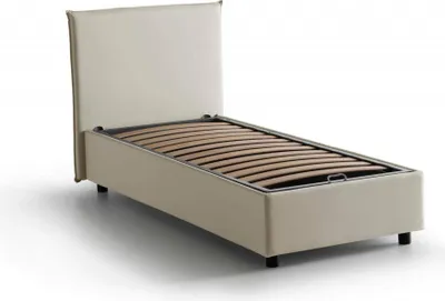 Produktbild von Einzelbett Dapuzz, Containerbett mit Stoffbespannung, 100%  Italy, Frontöffnung, passend für Matratze Cm 80x190, Beige