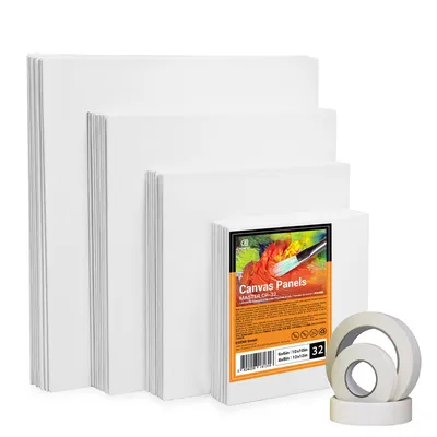 Obrázek produktu pro Sada malířských desek ESENG® (Mix-2), obdélníková, 6x6｜8x8｜10x10｜12x12 palců, 8 kusů, každý s 3x30m maskovací páskou, tloušťka 3 mm, 100% bavlna