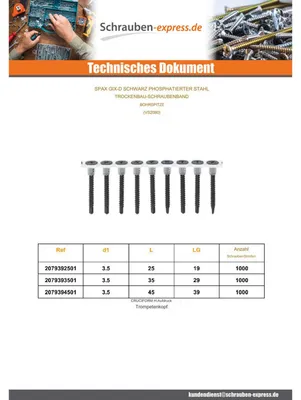 Produktbild von Schnellbauschrauben 50 Spax GIX-D 3,5 x 35 Metallphosphat