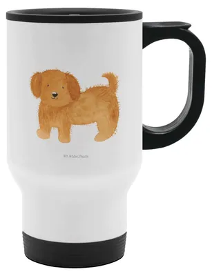 Produktbild von Mr. & Mrs. Panda thermosbecher Hund Flauschig - Weiß - Geschenk, Hunde, Süß, Thermobecher, Teebecher, To Go, Mehrwegbecher, Hundebesitzer, Kaffeebecher, Niedlich