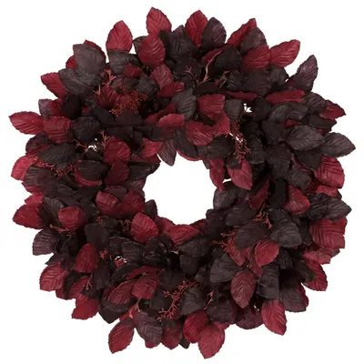 Image de Couronne d'automne artificielle, décoration de porte, 61 cm, feuilles d'automne et baies, multicolore