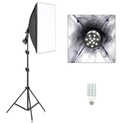 Obrázok produktu pre Sady fotografického osvetlenia, systém softboxu, kontinuálne svetlo, 20W biela žiarovka