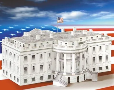 Image de Planche de Schreiber Maquette en carton Maison blanche Washington N