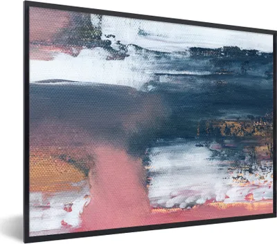Produktbild von MuchoWow® Gerahmtes Poster Abstrakt - Malerei - Design 80x60 cm - Poster mit Schwarzem Bilderrahmen Wandposter Rahmen Foto Bilder - Schwarzem - Mit Gestell