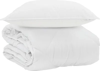 Productafbeelding van vidaXL Zomerdeken met kussens, 2 stuks, wit, microvezel