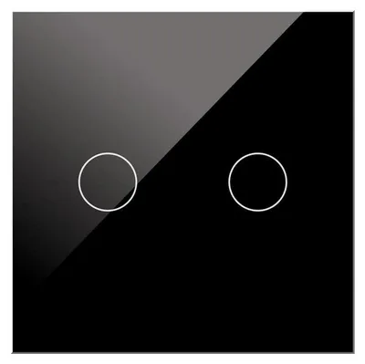 Doppel-WLAN-Touchschalter aus Glas, Schwarz, Unterputz, App-Steuerung