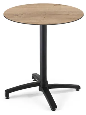 Produktbild von Runder neigbarer Gartenbistrotisch 70 cm 4 Sitzplätze Eiche - Oviala Opera