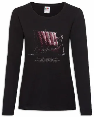 Produktbild von Urban Backwoods Viking Ship II, Damen Langarmshirt, Farbe: Schwarz, Größe: 2XL