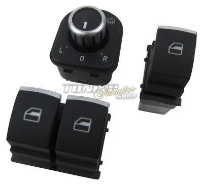 Immagine prodotto di Set di pulsanti/interruttori per alzacristalli elettrici, specchietti retrovisori, 2-EFH, compatibile con VW / Seat