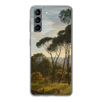 Produktbild von MuchoWow® Handyhülle Schutzhülle Hülle für Samsung Galaxy S21 Italienische Landschaft mit Zirbelkiefer - Gemälde von Hendrik Voogd Silikon Softcase Handy Hülle - Softcase