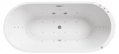 Produktbild von Whirlpool Indoor Spa freistehende Badewanne OSSANTA weiß 170x80x58 cm mit Massagedüsen