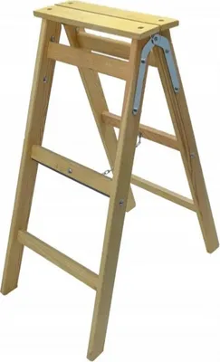 Produktbild von Leiter 2x3 Sprossen Holzleiter + Plattform
