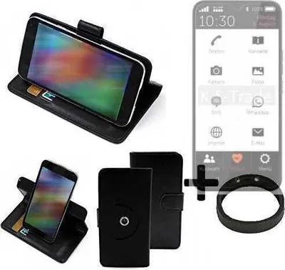 Produktbild von K-S-Trade Case Schutz Hülle kompatibel mit Gigaset GS5 Senior + Bumper Handy Hülle Flipcase Smartphone Cover Handy Schutz Tasche Walletcase schwarz