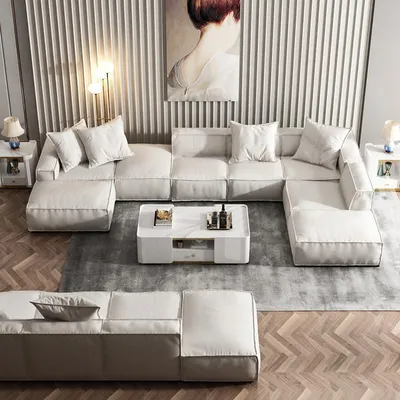 Immagine prodotto di Divano angolare, divano a forma di "U", divano, divano design, rivestito in tessuto, moderno