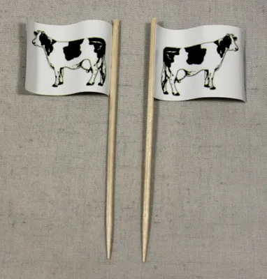 Produktbild von Party-Picker Flagge Rind Kuh Steak Rindfleisch Papierfähnchen in Spitzenqualität 25 Stück Beutel