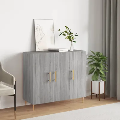 Zdjęcie produktu dla vidaXL Kredens szary Sonoma 90x34x80 cm Materiał drewnopochodny