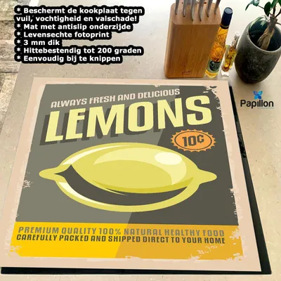 Produktbild von Inductie Kookplaatbeschermer Lemons 60x60 cm