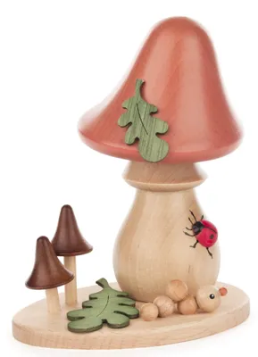 Rauchpilz Sandhäubling aus Holz, handgefertigt, 14 cm