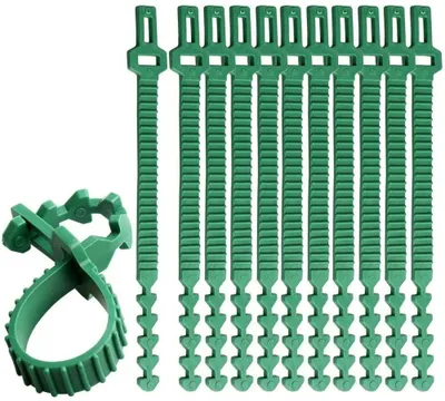 Produktbild von TRANKIELO® - 10 flexible Pflanzenbinder - Verstellbar, 35 cm - Aus robustem Kunststoff, ideal zur Pflanzenstützung im Garten