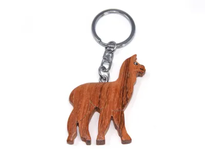 Immagine prodotto di Ciondolo portachiavi in legno - alpaca - marrone