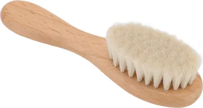 Produktbild von Babyhaar Wollbürste weiche Borsten Styling Bartbürste Baby Baden Reinigung Pflege Holzkamm Bürste