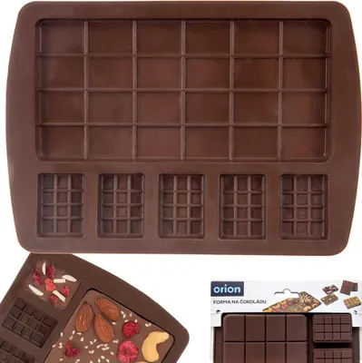 Produktbild von Orion | Schokoladenform - Aus Silikon - 18,5x13,5x1,5 cm - Form für Schokolade Tafel - Für Mikrowelle und Kühlschrank