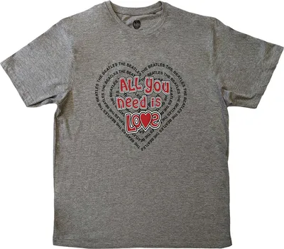 Produktbild von The Beatles - "All You Need Is Love" T-Shirt für Herren/Damen Uni RO8051 (M) (Grau)