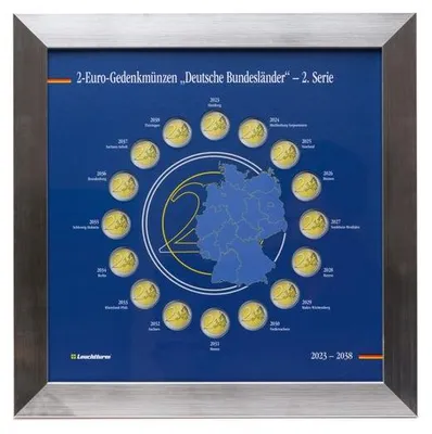 Produktbild von Präsentationsrahmen PRESSO für die 2€-Serie Dt. Bundesländer, Teil 2, für 16 Münzen