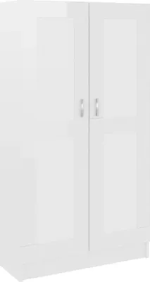 Image de vidaXL Bibliothèque blanc brillant 82,5x30,5x150 cm Bois composite