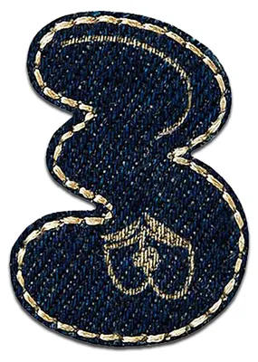 Produktbild von Zahl 3 - 2.3 x 3.1 cm: Zahl/Ziffer Blau - Aufnäher, Bügelbild, Aufbügler, Applikationen, Patches, Flicken, Zum Aufbügeln