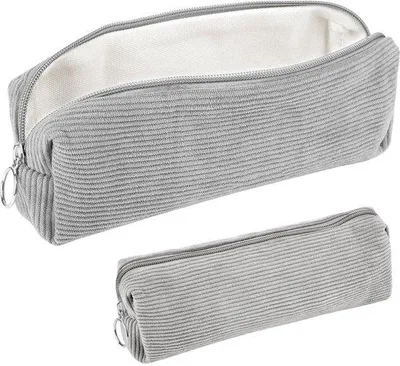 Zdjęcie produktu dla Szare etui z tkaniny Cordurory do szkoły i biura