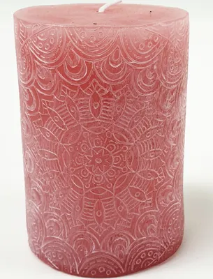 Produktbild von Mandala Kerze Stumpenkerze Rose Boho 10cm
