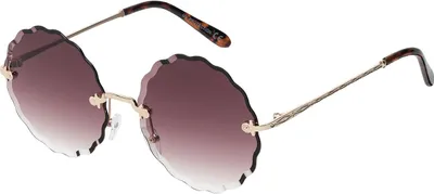 Produktbild von Damen Sonnenbrille Rund Form Designer 80er Modern Urlaub Sommer Strand 30572 Weinrot/Weiß