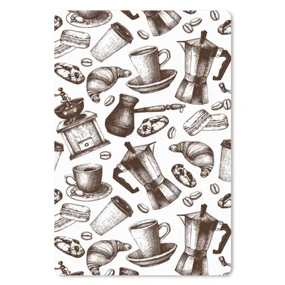 Produktbild von MuchoWow® Mauspad Mousepad Kaffee - Croissant - Muster 40x60 cm - Mousepads - Maus Mat - Pad - Mausunterlage - Schreibtisch Accesoire