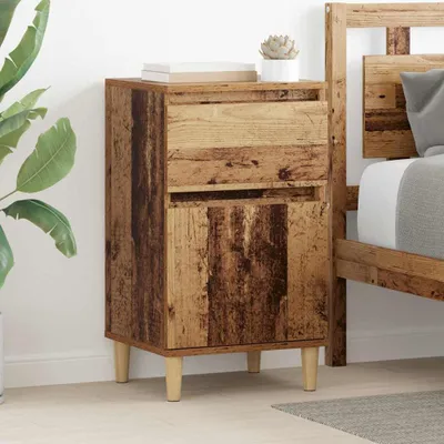 Image de vidaXL Table de nuit 2 pcs Vieux bois 40 x 35 x 70 cm Bois composite