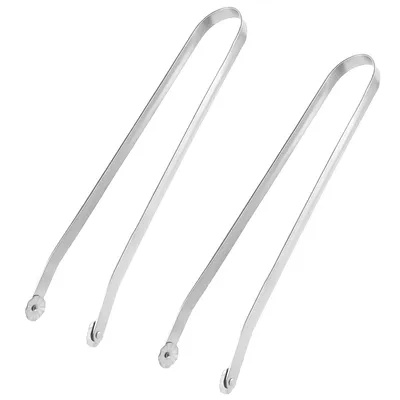 Produktbild von 2 Stück Grillzange zum Wenden von Würstchen, Küchenzange aus Edelstahl mit 38 cm langem Griff, verdickt für die Campingküche