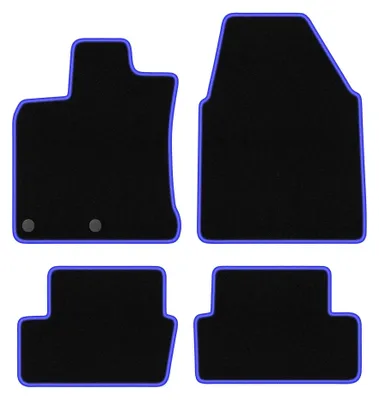 Immagine prodotto di Tappetini in moquette per Nissan Qashqai I J10 2006-2013 (crossover) – set 4 pezzi, nero/blu, su misura – Wielganizator CARLUX