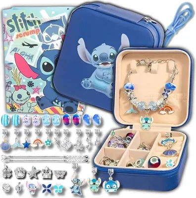 Obrázek produktu pro Sada korálků na výrobů šperků STITCH + šperkovnice a dárková taška.