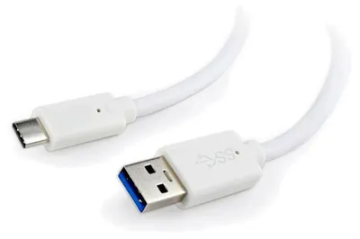 Produktbild von gembird USB 3.0 auf Type-C Kabel (AM/CM), 0.1 m, weiß