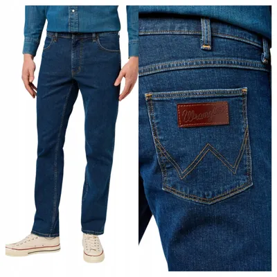 Obrázek produktu pro Wrangler | Pánské džíny Greensboro, modré, bavlněný denim, regular fit, klasické džíny s 5 kapsami, W31 L30