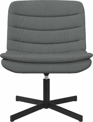 Image de vidaXL Chaise pivotante gris foncé 63 x 75 x 76 cm Tissu