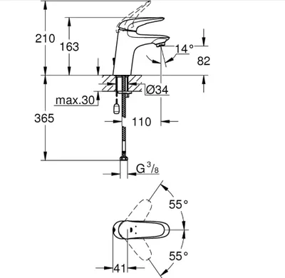 Image de Grohe Eurostyle - Mitigeur lavabo S, chrome 23713003
