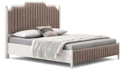 Image de Lit élégant pour chambre à coucher, lit rembourré avec une tête de lit haute