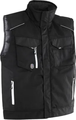 Produktbild von Terrax Workwear Herren Arbeitsweste Modern mit Stehkragen - Weste für Handwerk und Arbeit in Schwarz Größe L